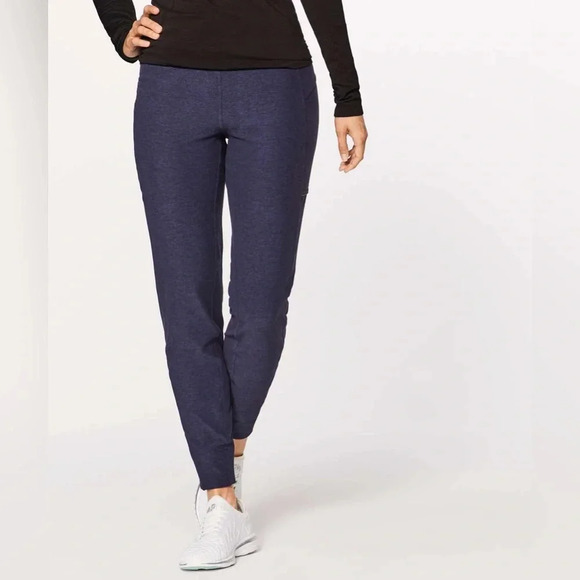 Lululemon Run On Jogger (28") Size 4 in Heathered Hero Blue / Black - Picture 2 of 14